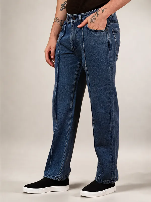 Indigo_Pure_Cotton_Baggy_fit_Jeans_For_Men