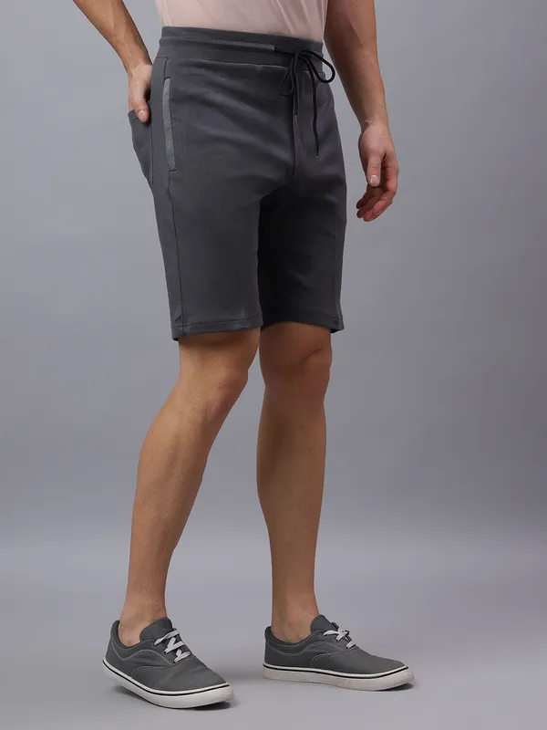 Grey_Knitted_cotton_Regular_fit_Shorts_For_Men