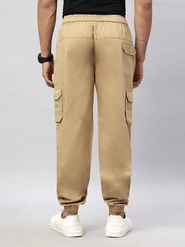 Beige_Cotton_Spandex_Regular_fit_Cargo_Pants_For_Men