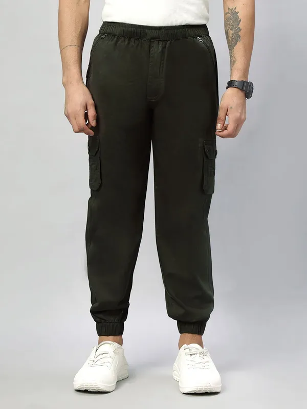 Olive_Cotton_Spandex_Regular_fit_Cargo_Pants_For_Men