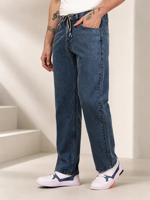Indigo_Pure_Cotton_Baggy_fit_Jeans_For_Men