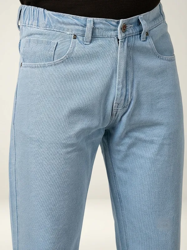 Ice_Blue_Pure_Cotton_Baggy_fit_Jeans_For_Men