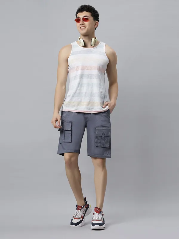 Blue_Pure_Cotton_Regular_fit_Shorts_For_Men