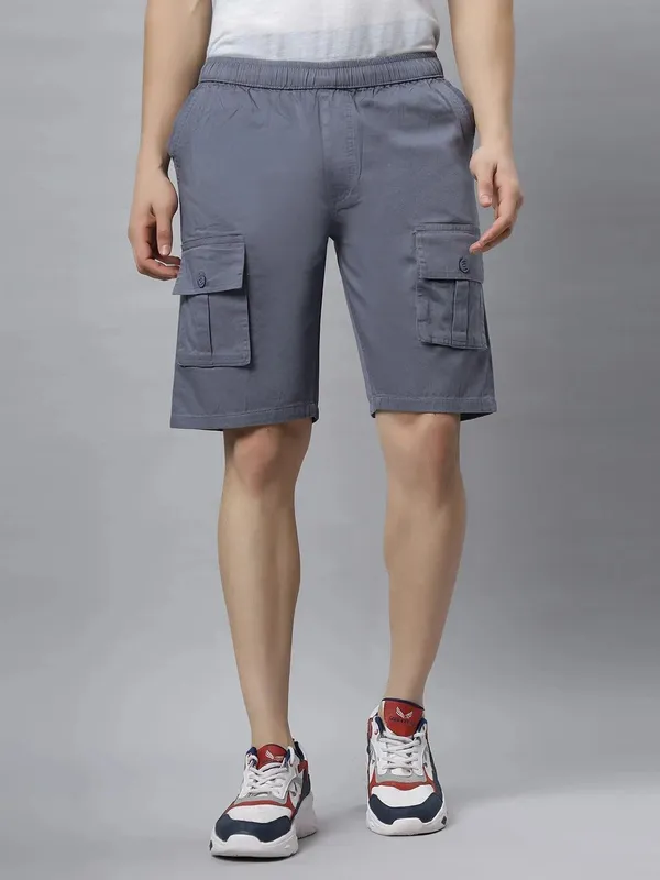 Blue_Pure_Cotton_Regular_fit_Shorts_For_Men