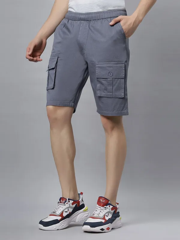 Blue_Pure_Cotton_Regular_fit_Shorts_For_Men
