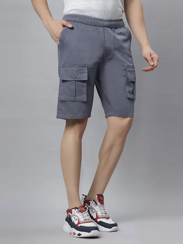 Blue_Pure_Cotton_Regular_fit_Shorts_For_Men