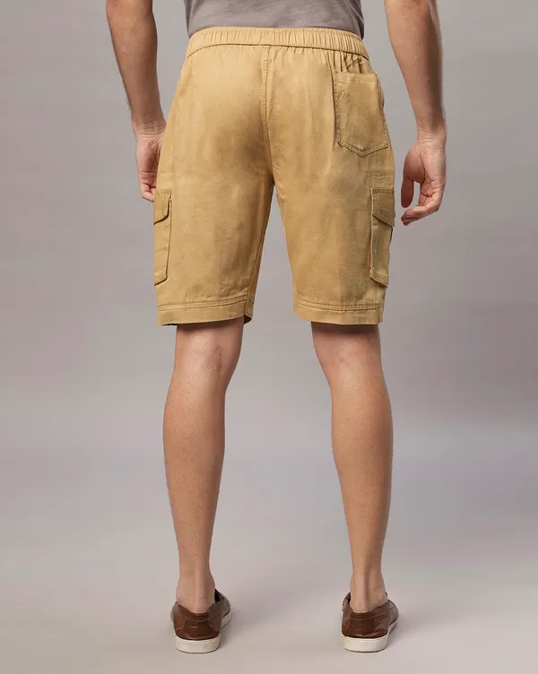 Cream_Pure_Cotton_Regular_fit_Shorts_For_Men