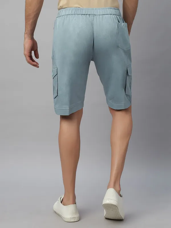 Blue_Pure_Cotton_Regular_fit_Shorts_For_Men