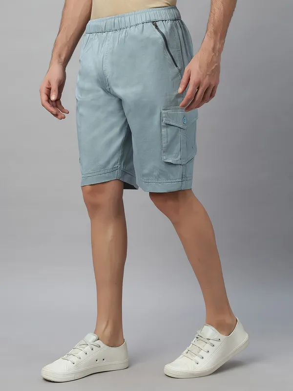 Blue_Pure_Cotton_Regular_fit_Shorts_For_Men