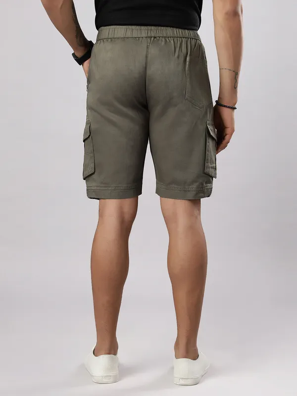 Green_Pure_Cotton_Regular_fit_Shorts_For_Men