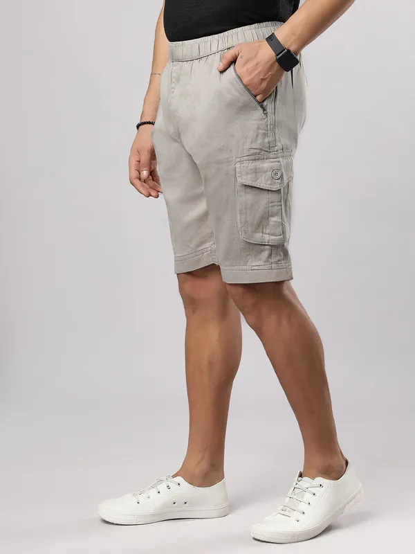 Grey_Pure_Cotton_Regular_fit_Shorts_For_Men