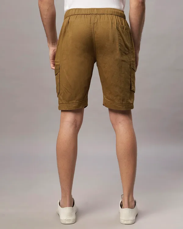 Khaki_Pure_Cotton_Regular_fit_Shorts_For_Men