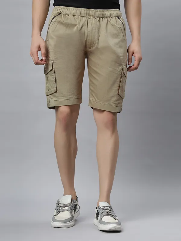 Olive_Pure_Cotton_Regular_fit_Shorts_For_Men