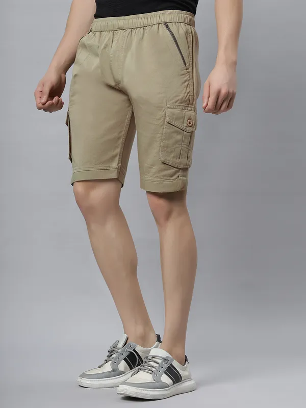 Olive_Pure_Cotton_Regular_fit_Shorts_For_Men