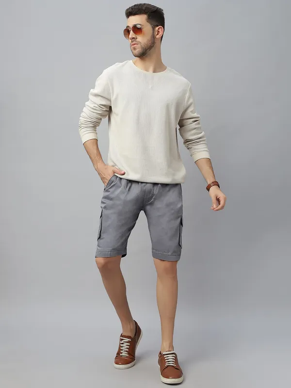 Blue_Pure_Cotton_Regular_fit_Shorts_For_Men
