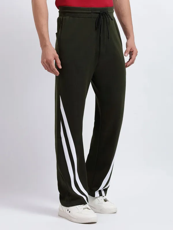 Olive_Polycotton_Straight_fit_Track_Pants_For_Men
