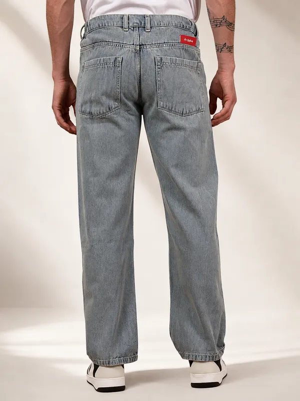 Ice_Blue_Pure_Cotton_Baggy_fit_Jeans_For_Men