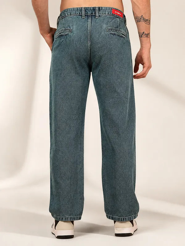 Denim_Green_Pure_Cotton_Baggy_fit_Jeans_For_Men