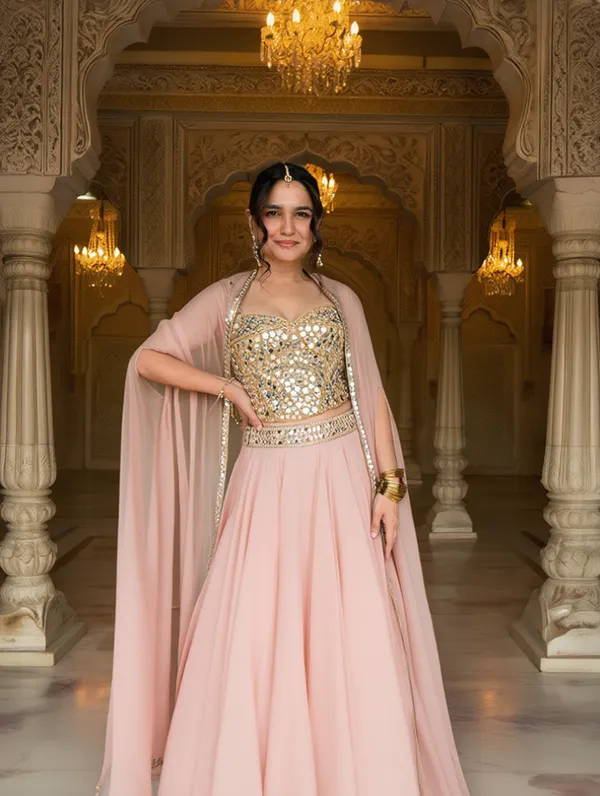 3_PIECE_HAND_EMBROIDERED_MIRROR_WORK_CORSET_BLOUSE_WITH_BABY_PINK_LEHENGA_AND_CAPE