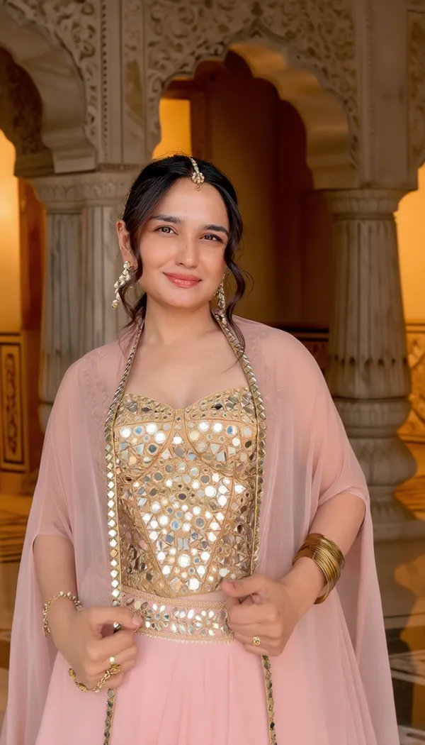 3_PIECE_HAND_EMBROIDERED_MIRROR_WORK_CORSET_BLOUSE_WITH_BABY_PINK_LEHENGA_AND_CAPE