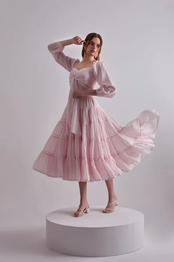 Pink_Paradise_Cotton_Silk_Dress_For_Women