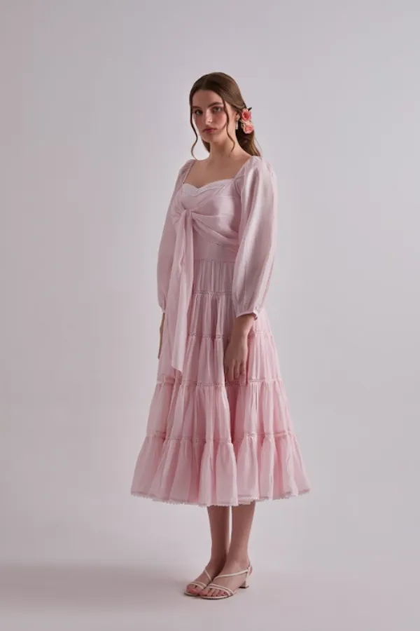 Pink_Paradise_Cotton_Silk_Dress_For_Women