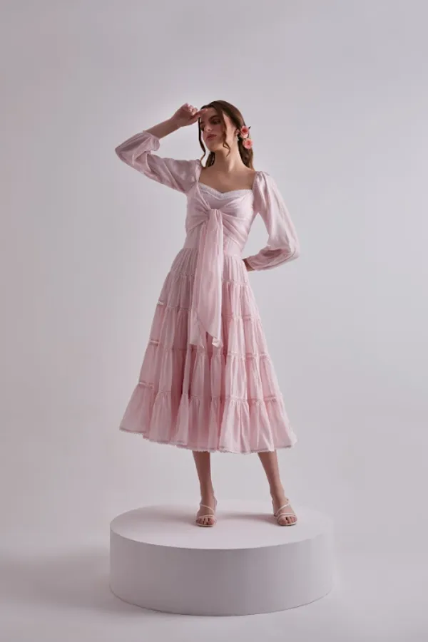 Pink_Paradise_Cotton_Silk_Dress_For_Women