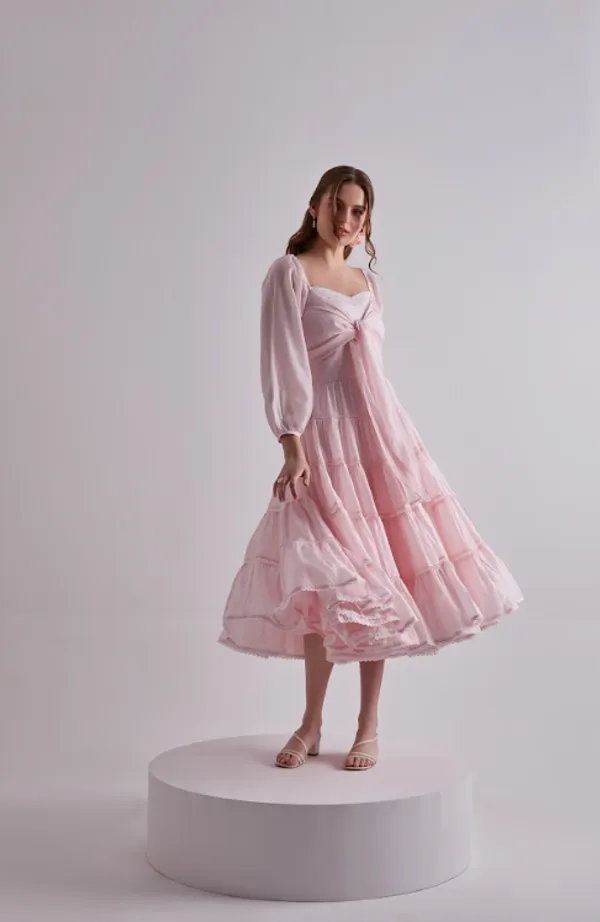 Pink_Paradise_Cotton_Silk_Dress_For_Women