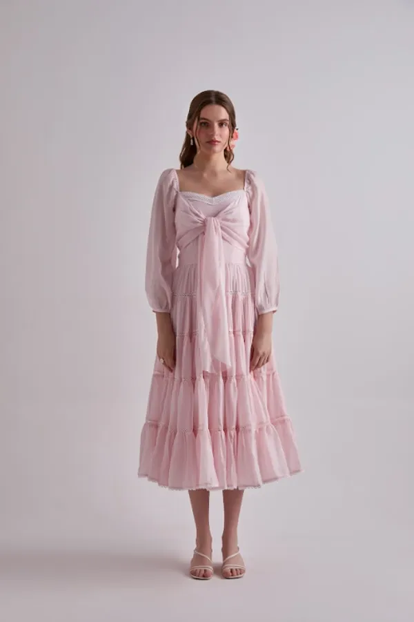 Pink_Paradise_Cotton_Silk_Dress_For_Women