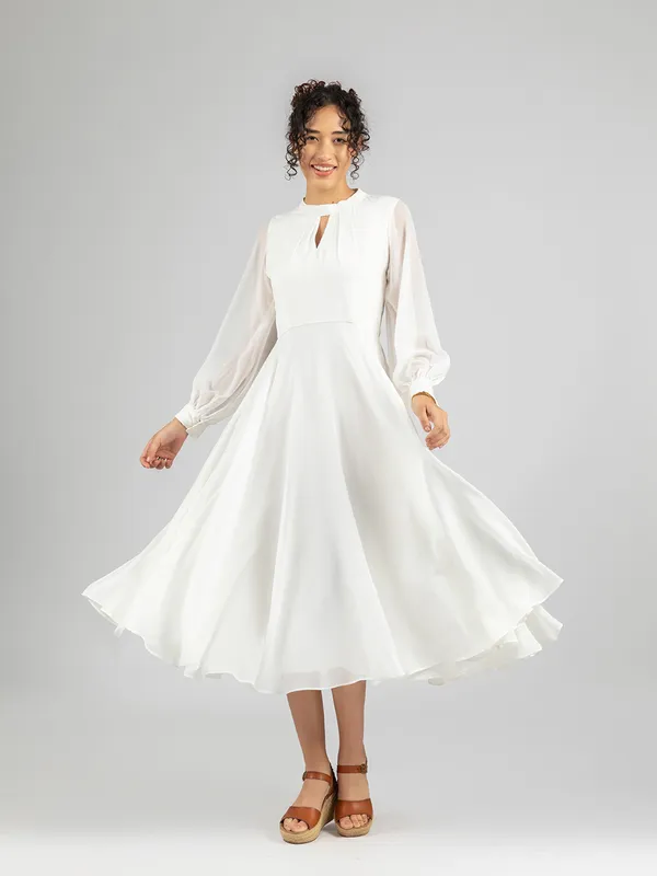 White__full_Sleeve_Midi_|_White_gown_for_women