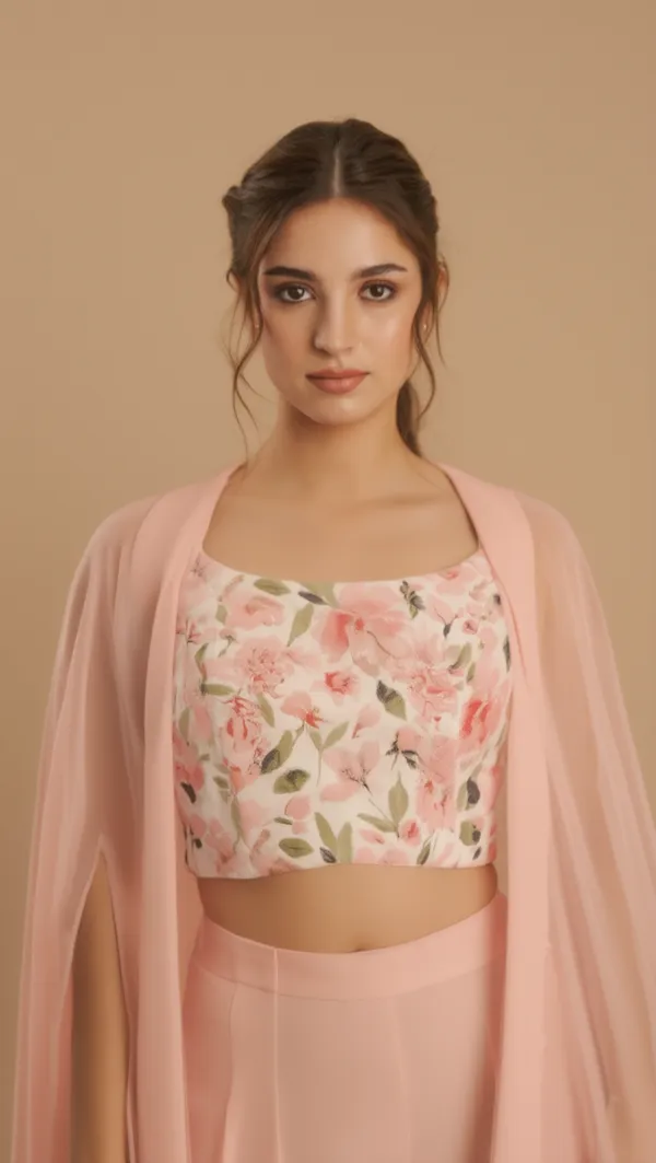 Baby_pink_Palazzo_Set_with_Floral_Crop_Top_and_Long_Cape_|_indo_western_3_piece_outfit