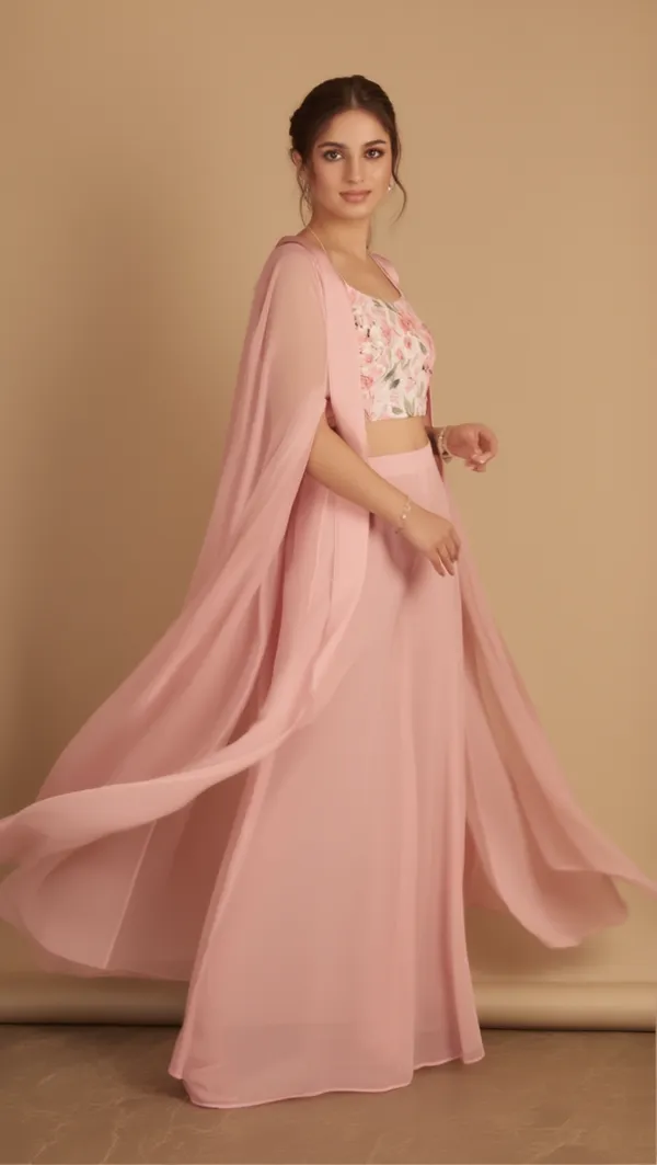 Baby_pink_Palazzo_Set_with_Floral_Crop_Top_and_Long_Cape_|_indo_western_3_piece_outfit