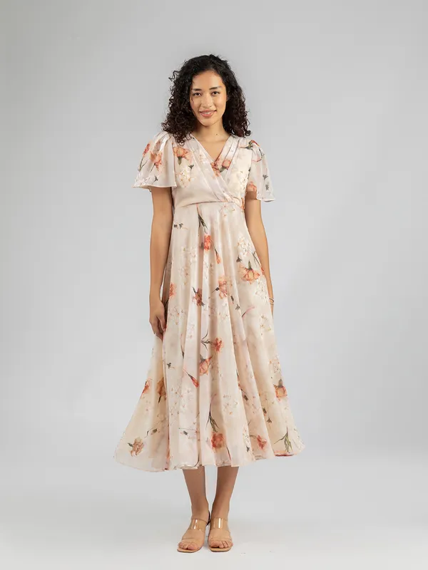 Fit_and_flare_beige_dress_|_Bridesmaid_dress