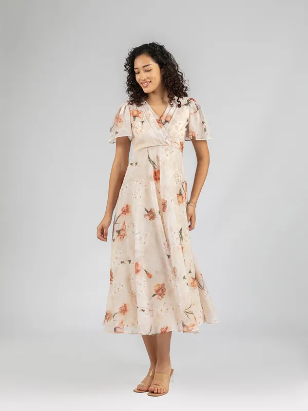 Fit_and_flare_beige_dress_|_Bridesmaid_dress