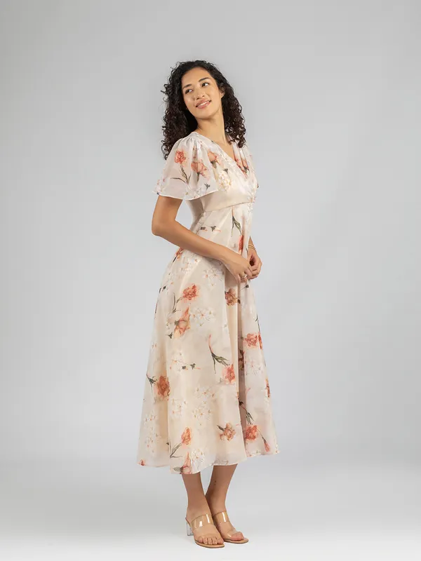 Fit_and_flare_beige_dress_|_Bridesmaid_dress