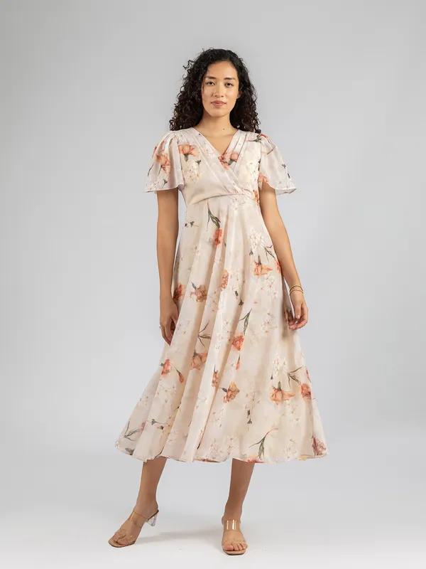 Fit_and_flare_beige_dress_|_Bridesmaid_dress