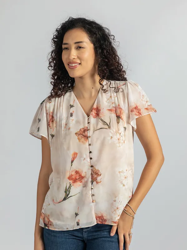 Beige_Printed_trendy_Top__|_Elegant_Beige_Floral_print_Top