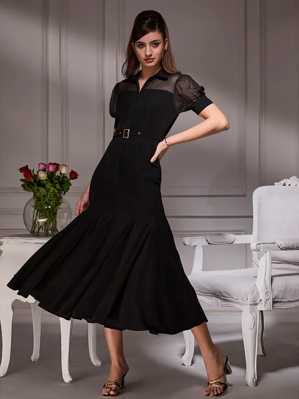 Black_Gore_Luxe_Midi_For_Women_Dress