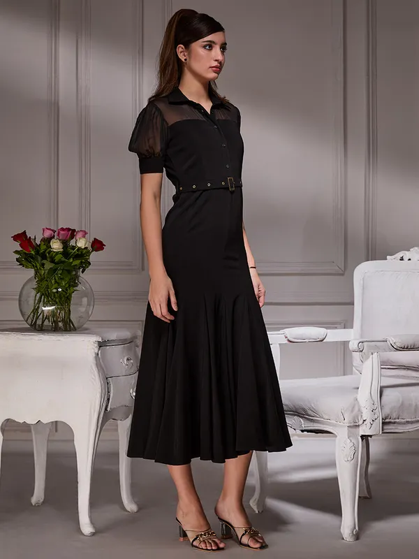 Black_Gore_Luxe_Midi_For_Women_Dress