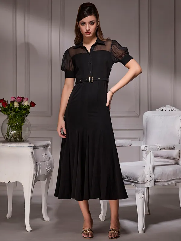 Black_Gore_Luxe_Midi_For_Women_Dress