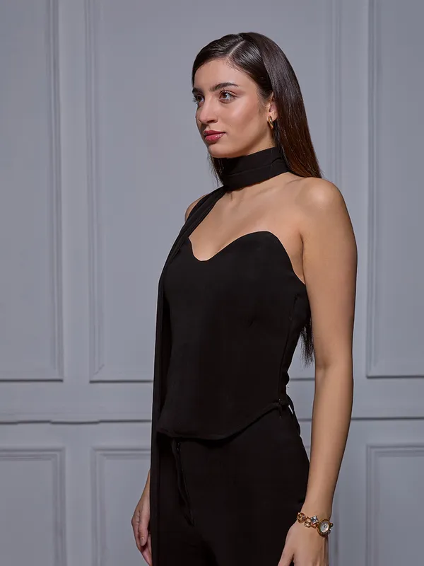 Black_corset_top_with_stole_|_party_wear_chic_corset_top
