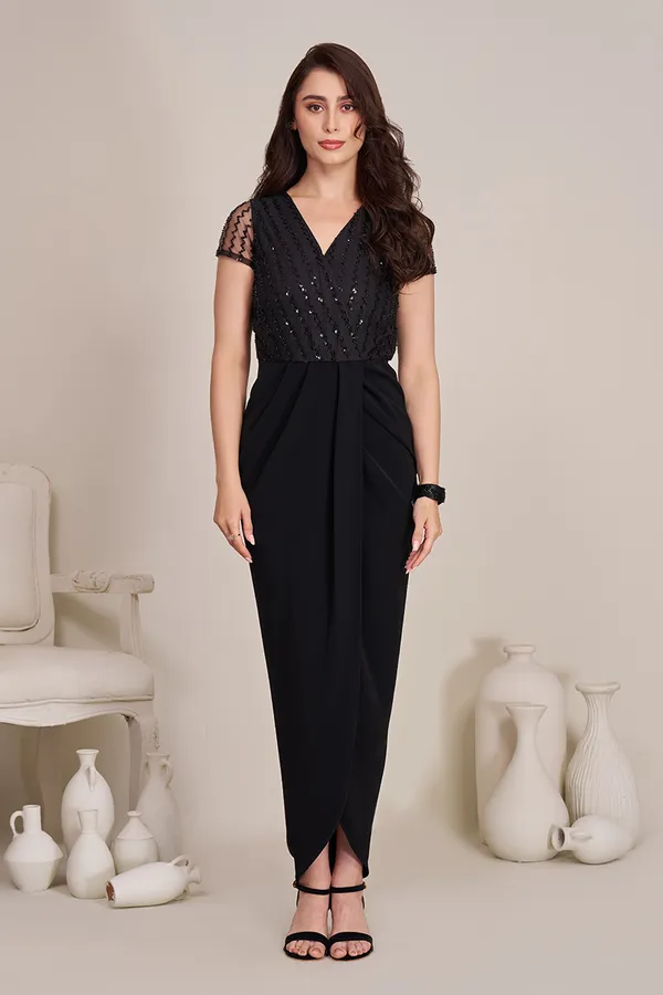 Black_wrap_dress_for_women_|_Party_wear_dress_for_women