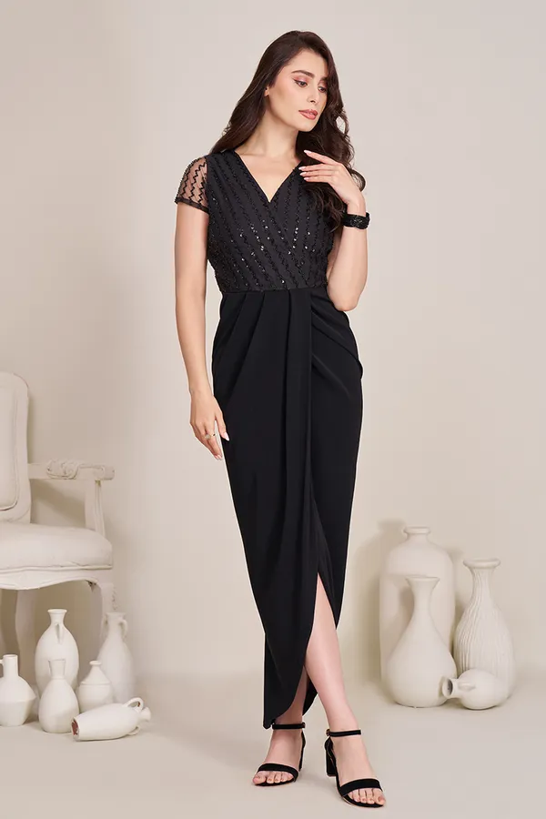 Black_wrap_dress_for_women_|_Party_wear_dress_for_women