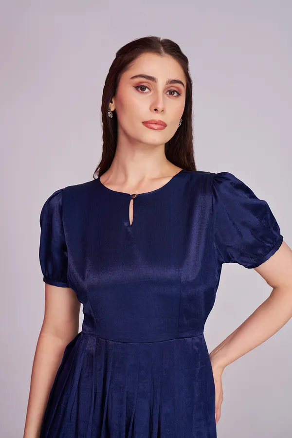 Blue_Pleated_short_dresses_for_women_|_Partywear_frocks_for_women