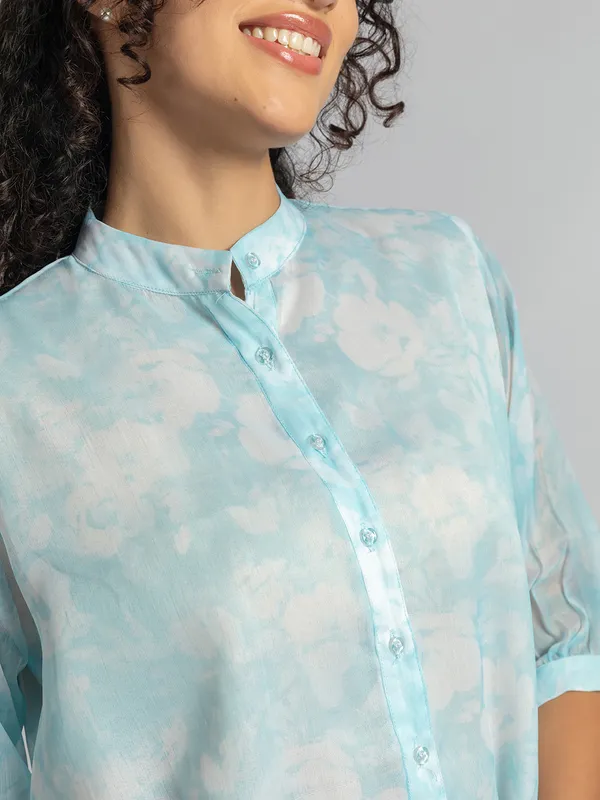 Shirt_for_Women_-_blue_|_Casual_Women's_printed_Shirt