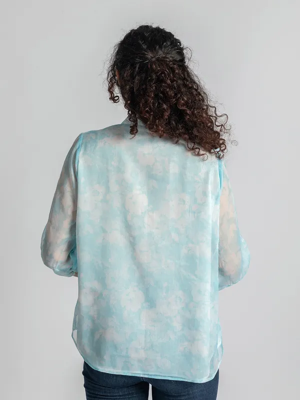Shirt_for_Women_-_blue_|_Casual_Women's_printed_Shirt