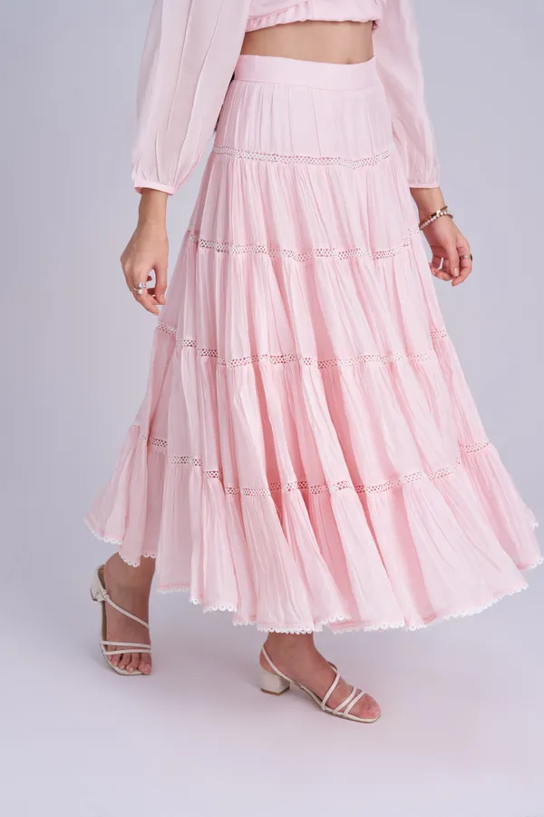 Pink_Cotton_tired_Skirt_|_Flared_Midi_Skirt