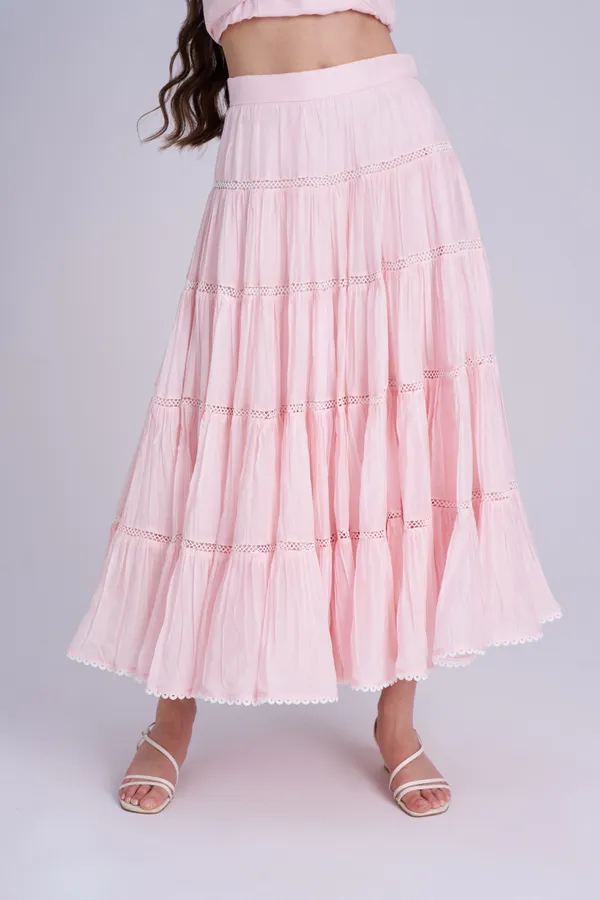 Pink_Cotton_tired_Skirt_|_Flared_Midi_Skirt