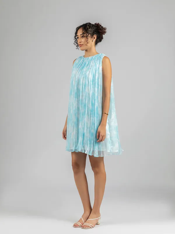 Sky_Blue_printed_Chiffon_mini_Dress_|_Printed_Loose_Fit_short_frock_for_women