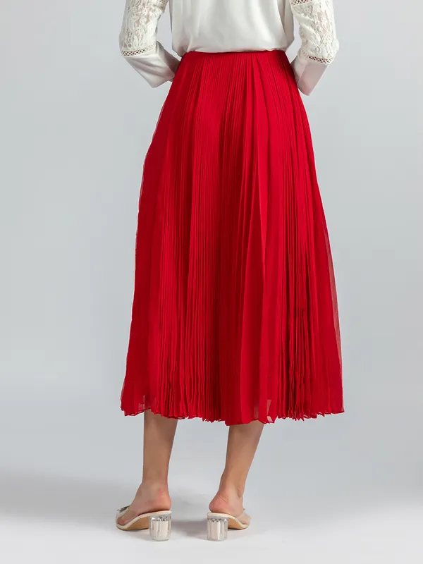 RED_GEORGETTE_PLEATED_SKIRT